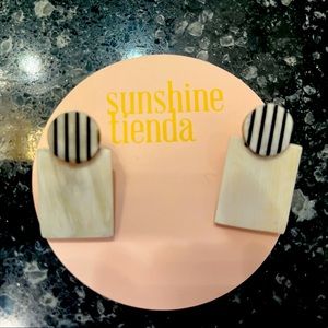 Sunshine Tienda Tuxedo stripe earrings
